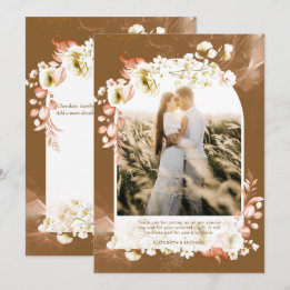 Modernes, erthy Brown Coral Floral FOTO DANKE