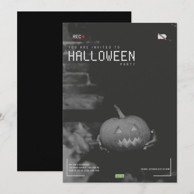 Modernes erwachsenes Halloween-Party Einladung (Vorne/Hinten)