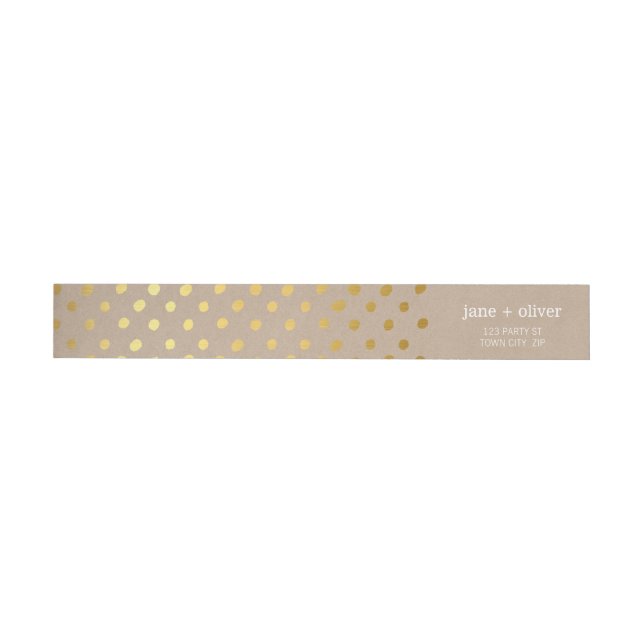 MODERNES ETIKETT niedliche Konfetti-Flecken golden (Person)