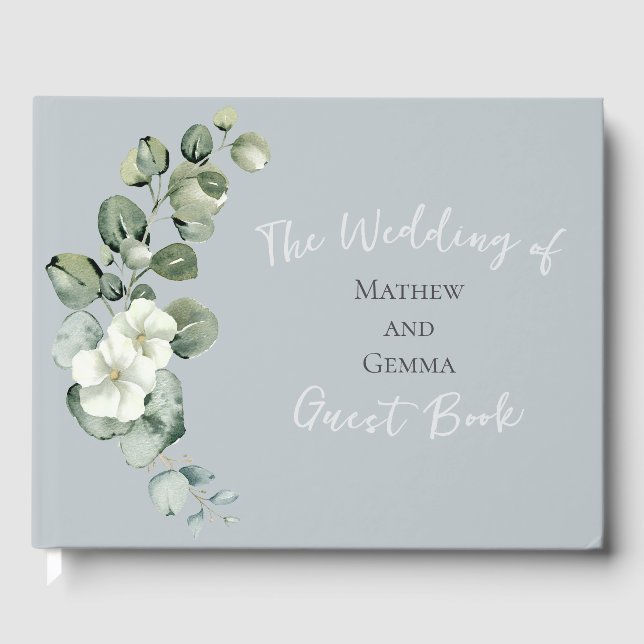Modernes Eucalyptus Design Gästebuch (Vorderseite)