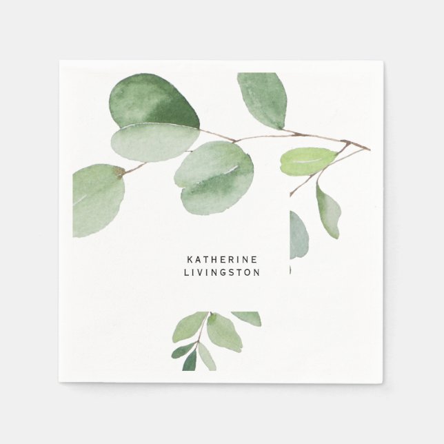 Modernes Eukalyptus-Brautparty Serviette (Vorderseite)