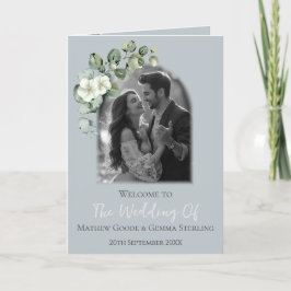 Modernes Eukalyptus-Folded-Hochzeitsprogramm Programm