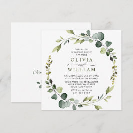 Modernes Eukalyptus Wreath Frame PROBE DINNER Einladung