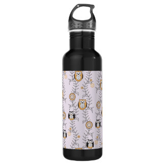 Modernes Eulen-Muster Trinkflasche