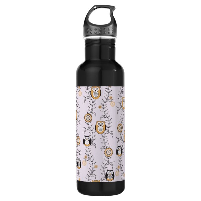 Modernes Eulen-Muster Trinkflasche (Vorderseite)