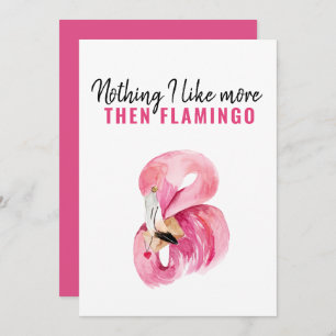 Modernes Exotic Pink Watercolor Flamingo Geschenk Feiertagskarte