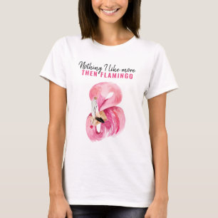Modernes Exotic Pink Watercolor Flamingo Geschenk T-Shirt