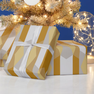 Modernes Extravagant geometrisches Gold und Silber Geschenkpapier