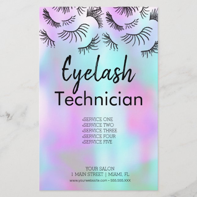 Modernes Eyelashes Schönheitssalon Business Flyer (Vorne)