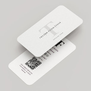 Modernes F T Minimal Logo Company Schwarz-weiß Visitenkarte