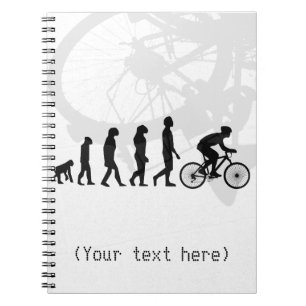 Modernes Fahrrad-Evolutions-Schema des Menschen Notizblock