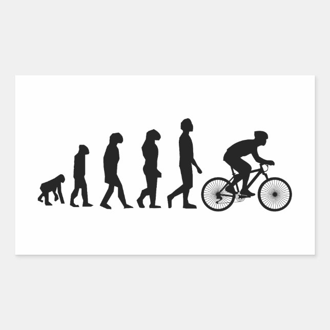Modernes Fahrradprogramm für die menschliche Evolu Rechteckiger Aufkleber (Vorderseite)