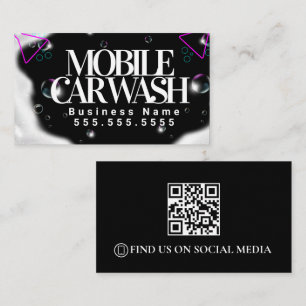 Modernes Fahrzeug-Wash-Fahrzeug im Detail QR-Code Visitenkarte