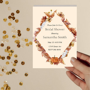 Modernes Fall Orange BOHO Brautparty Einladung
