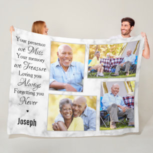 Modernes Familienfoto Collage Memorial Keepake Fleecedecke