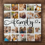 Modernes Familienskript 20 Foto Collage Chic Spaß<br><div class="desc">Modernes,  benutzerdefiniertes Collage Puzzle mit Platz für 20 Fotos rund um ein trendiges Wirbles Skript lesen FAMILY und Ihren individuelle Name unten.</div>