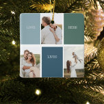 Modernes Family Collage Foto | Liebe leben hier Keramikornament<br><div class="desc">Einführung des Fotos "Moderne Collage Family" | Liebe Live Here" Geschenk - ein wunderschöner und personalisierter Sake, der die Liebe und Wärme Ihrer Familie feiert. Dieses einzigartige Collage Foto ist eine perfekte Ergänzung zu Ihrer Wohngestaltung, indem es wertvolle Momente und Erinnerungen einfängt, die die einzigartige Reise Ihrer Familie bestimmen.Die Inschrift...</div>