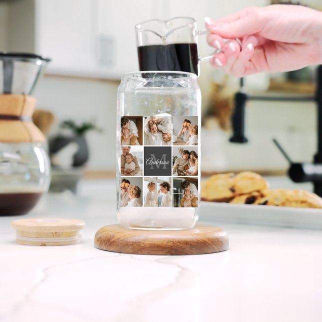 Modernes Family Collage Foto & Personalisierte Ges Dosenglas (Von Creator hochgeladen)
