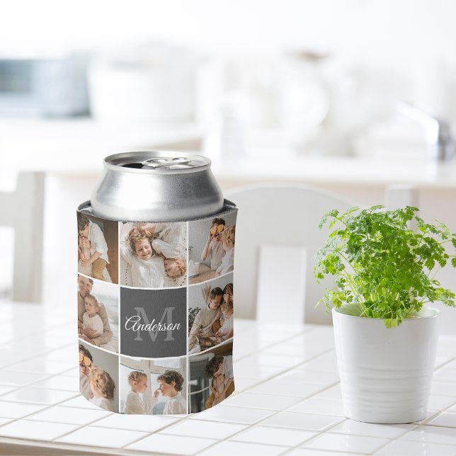 Modernes Family Collage Foto & Personalisierte Ges Dosenkühler (Von Creator hochgeladen)