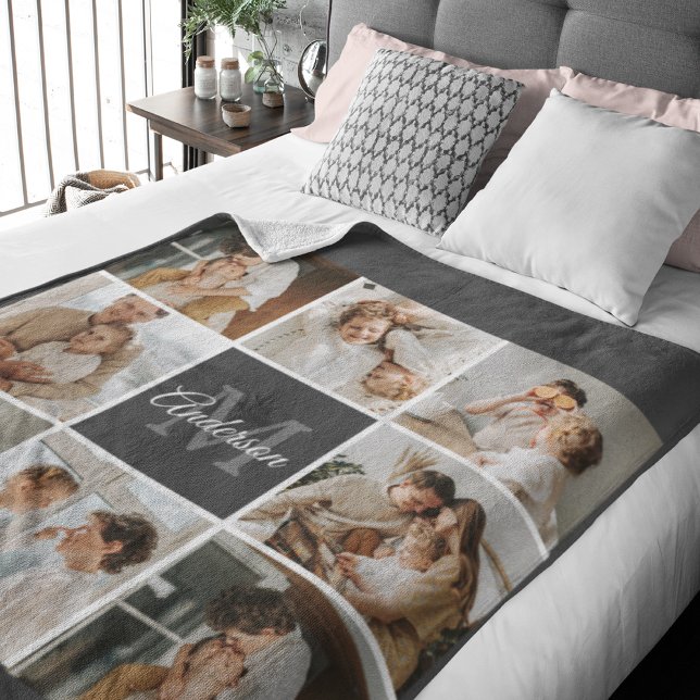 Modernes Family Collage Foto & Personalisierte Ges Sherpadecke (Von Creator hochgeladen)