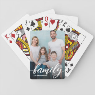 Modernes Family Script-Foto Spielkarten
