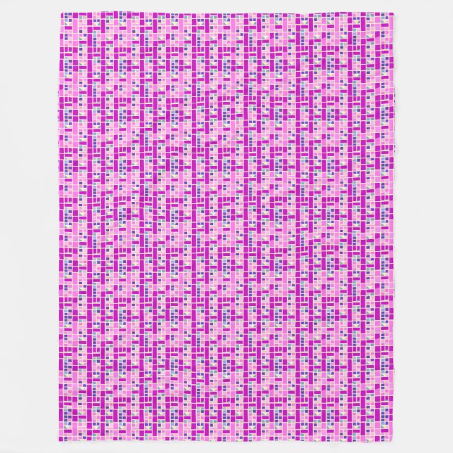 Modernes Farbblock Fleece Blanket - Mosaikgitter (Vorderseite)
