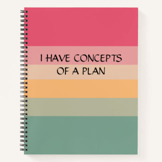 Modernes Farbblock Horizontales Streifen rosa Mono Notizbuch