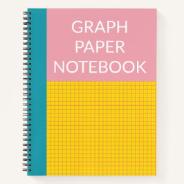 Modernes Farbblock Pink Gelb Aqua Graph Paper Notizbuch
