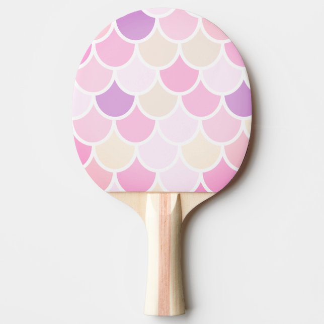 Modernes, farbenfroh rosa Mermaid-Muster Tischtennis Schläger (Vorderseite)