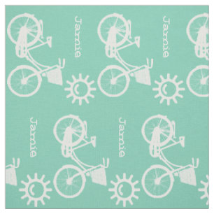 Modernes, farbenfroh-sonniges Fahrrad Personalisie Stoff