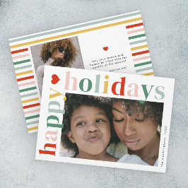 Modernes, farbenfrohe Ferien Foto Feiertagskarte