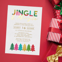 Modernes, farbenfrohe Jingle und Mingle Weihnachts