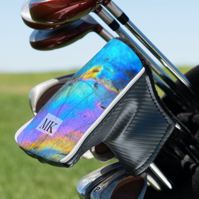 Modernes, farbenfrohe Marmormongramm Golf Headcover (Modern Trendy Agate Stone Initial Monogram Golf Head Cover)
