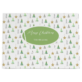 Modernes, farbenfrohe Pinienwald Große Geschenktüte