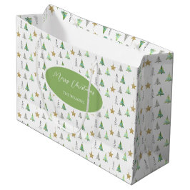 Modernes, farbenfrohe Pinienwald Große Geschenktüte