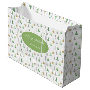 Modernes, farbenfrohe Pinienwald Große Geschenktüte
