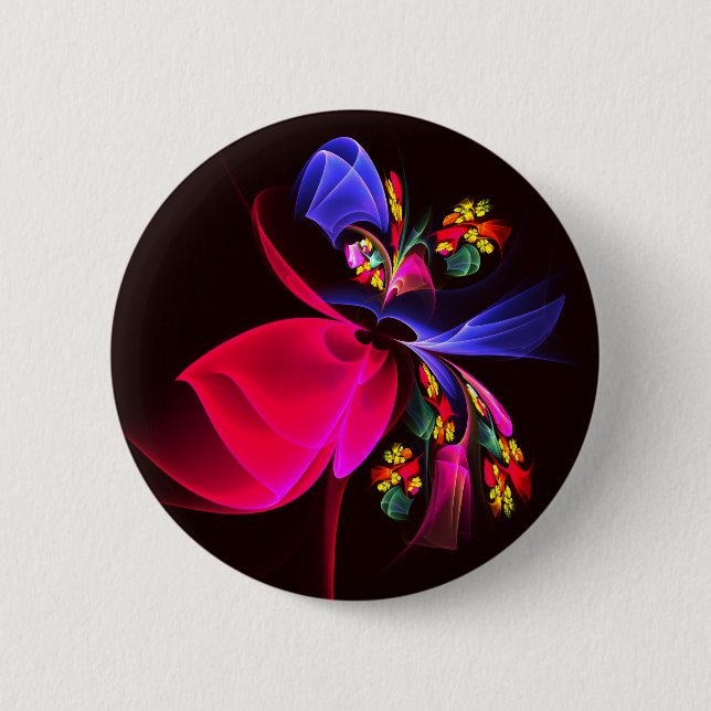 Modernes, farbenfrohes Abstraktes Kunstmuster #06 Button (Vorderseite)