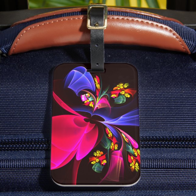 Modernes, farbenfrohes Abstraktes Kunstmuster #06 Gepäckanhänger (Vorderseite Insitu 2)