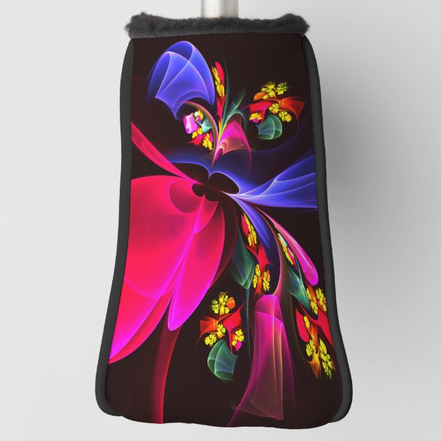 Modernes, farbenfrohes Abstraktes Kunstmuster #06 Golf Headcover (Rotieren 90)