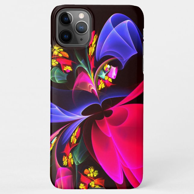Modernes, farbenfrohes Abstraktes Kunstmuster #06 iPhone Hülle (Rückseite)