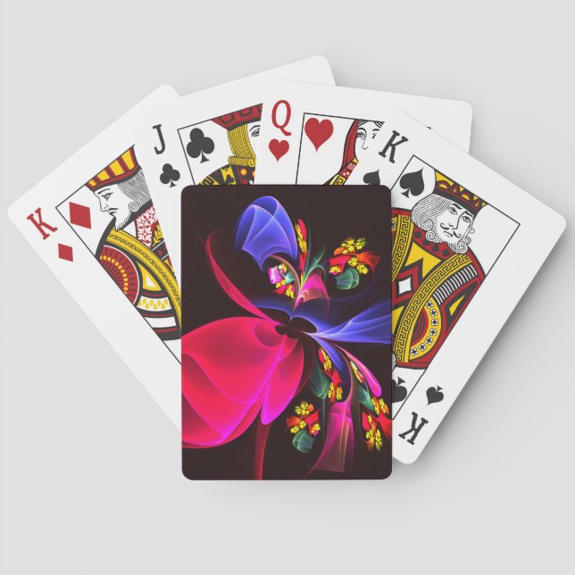 Modernes, farbenfrohes Abstraktes Kunstmuster #06 Spielkarten (Rückseite)