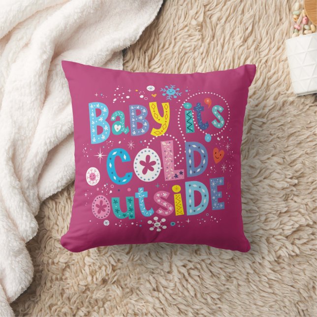 Modernes, farbenfrohes Baby mit kalten Outdoorfarb Kissen (Decke)