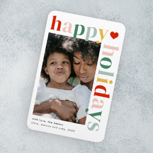 Modernes, farbenfrohes Happy Holidays Foto Magnet