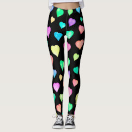 Modernes, farbenfrohes Herzmuster Leggings