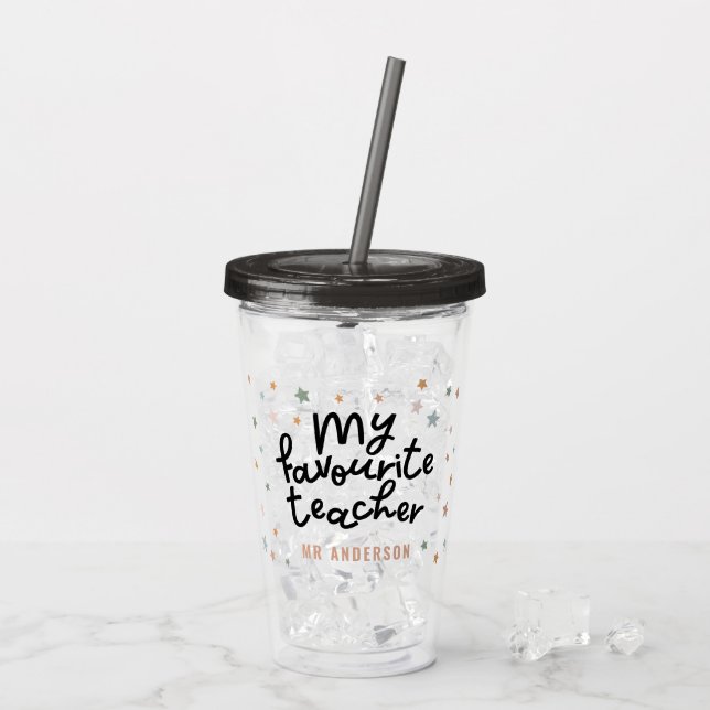 Modernes, farbenfrohes Lieblingssterngeschenk Acryltrinkbecher (Rückseite Ice)