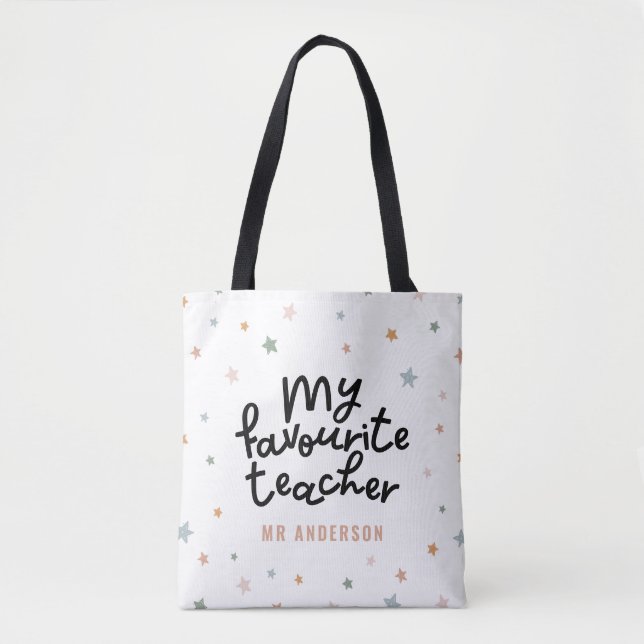 Modernes, farbenfrohes Lieblingssterngeschenk Tasche (Vorderseite)