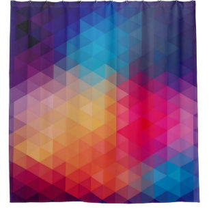 Modernes, farbenfrohes polygonal nahtloses Muster Duschvorhang