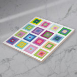 Modernes, farbenfrohes Quadrat-Muster aus dem Mitt Fliese<br><div class="desc">Ein cooles,  stylisches,  abstraktes Quadrat Muster Design Mitte des Jahrhunderts. Entwickelt von Thisisnotme©</div>