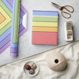 Modernes, farbenfrohes Regenbogenfarbenmuster Geschenkpapier