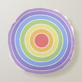 Modernes, farbenfrohes Regenbogenfarbenmuster Rundes Kissen